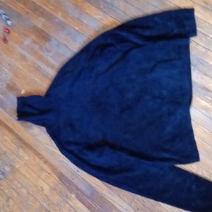 This is a turtle neck long sleeve fuzzy shirt